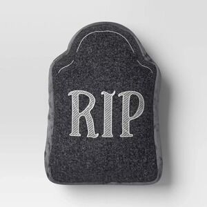 13"x9" 'RIP' Tombstone Novelty Shaped Throw Pillow Black - Hyde and EEK! Boutiqu